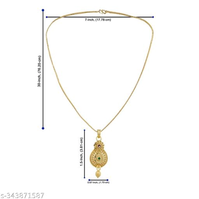 Brass Pendant with Chain for Men & Women (Multicolor)