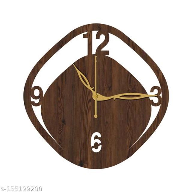 Wooden Wall Clock for Home (Brown)