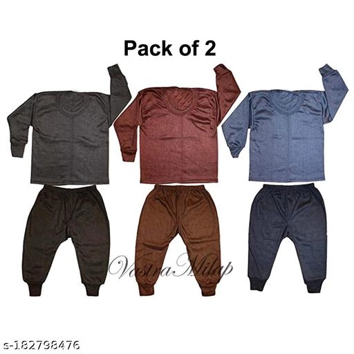 Woolen Thermal Set for Kids (Multicolor, 0-3 Months) (Set of 2)