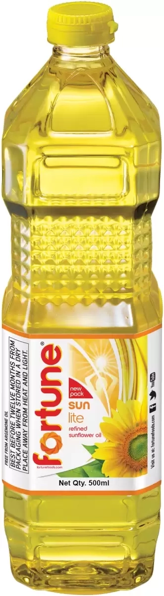 फॉर्च्यून सनलाइट रिफाइंड सनफ्लावर ऑइल 500 ml (Pet)