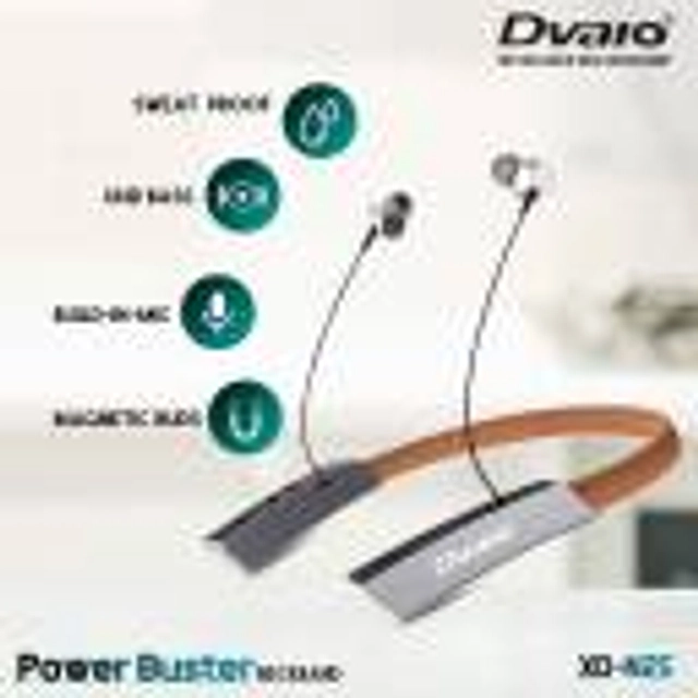 Dvaio XD-N25 Rechargeable Wireless Bluetooth Neckband (Beige & Grey)