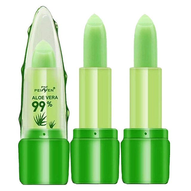 Aloe Vera Color Changing Lip Balm (Pink, 10 g) (Pack of 3)