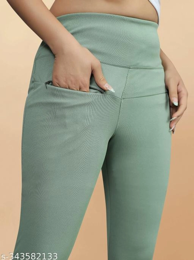 Lycra Jeggings for Women (Sea Green, 38)