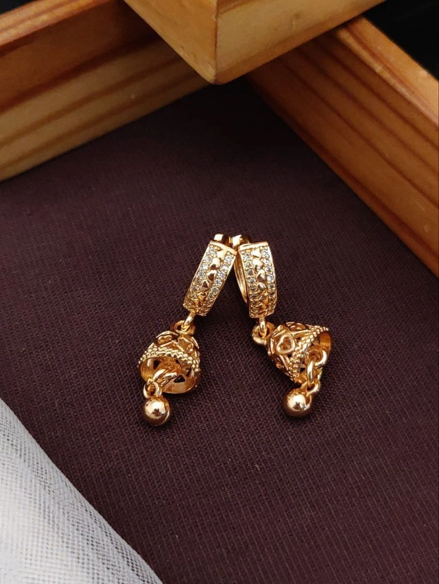 Alloy Gold Plated Earrings for Women (Rose Gold)