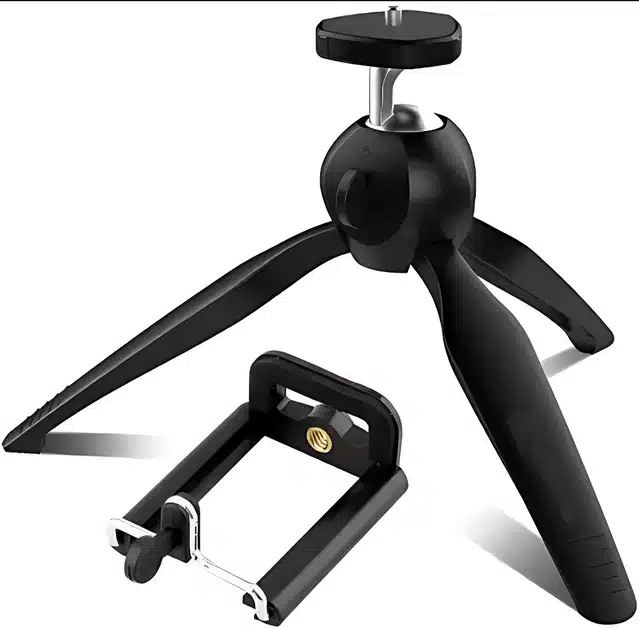 Mini Tripod for Mobile Phone with Phone Mount (Black, 10 inches)