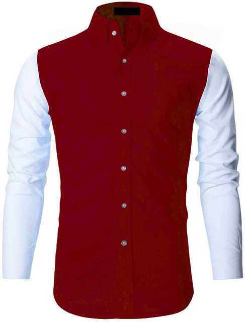 लाइफ रोड्स प्योर कॉटन शर्ट फॉर मेंस (रेड , L) (D228)