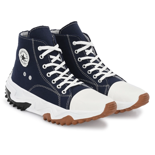 Boots for Men (Navy Blue & White, 6)