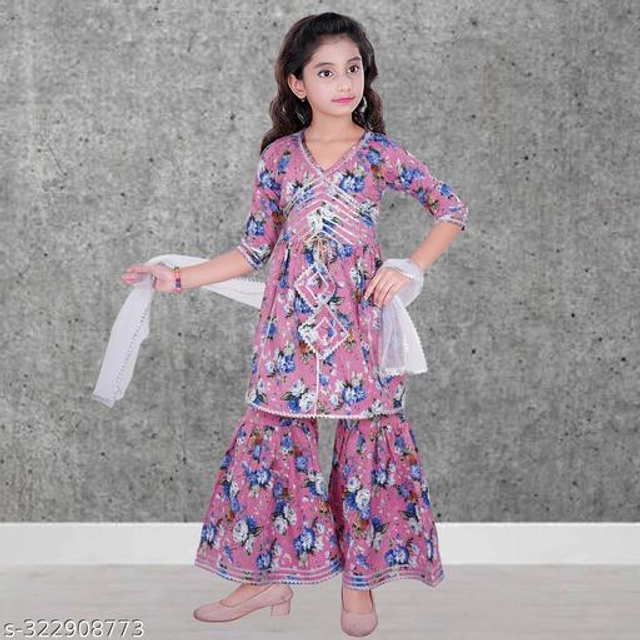 Dupion Silk Kurta Sets for Girls (Multicolor, 2-3 Years)