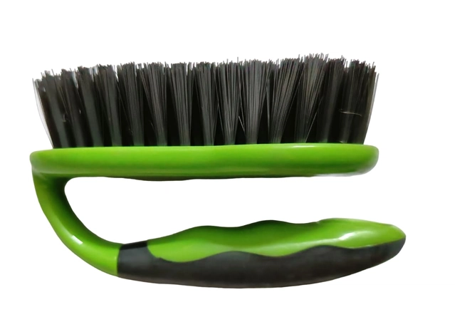 Plastic Heavy Duty Laundry Scrub Brush with Comfort Grip Handle (Green)