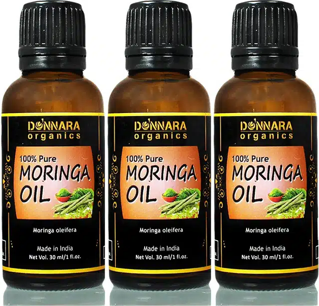 Donnara Organics Pure & Natural Moringa Oil (Pack of 3, 30 ml)