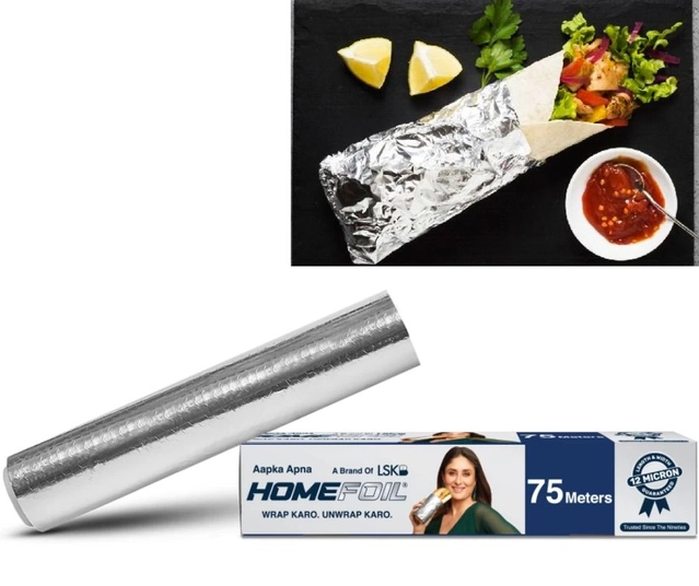 Aluminium Home Foil for Kitchen (Silver, 75 m)