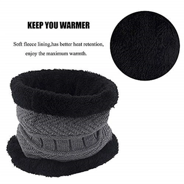 Woolen Cap with Neck Warmer for Women (Grey)