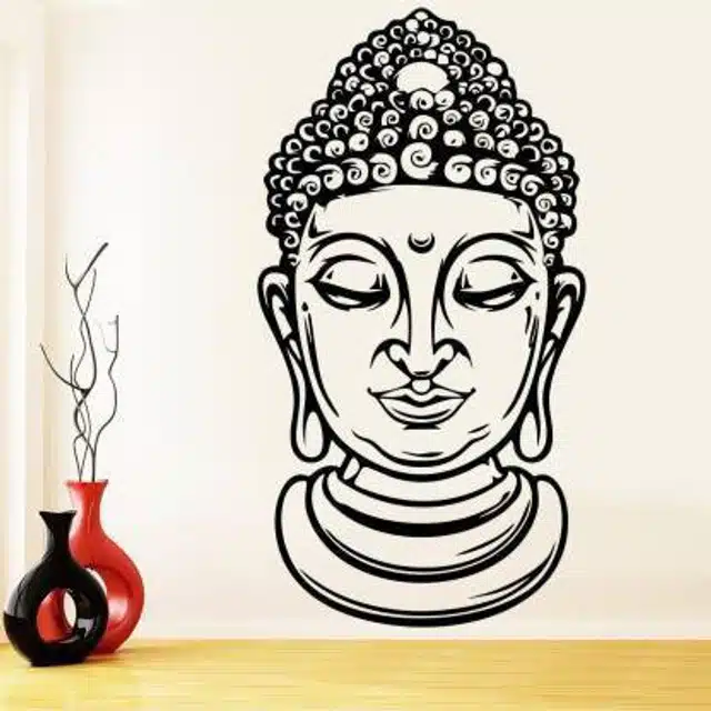 God Buddha In Peace Self Adhesive Wall Sicker (45 cm X 86 cm)
