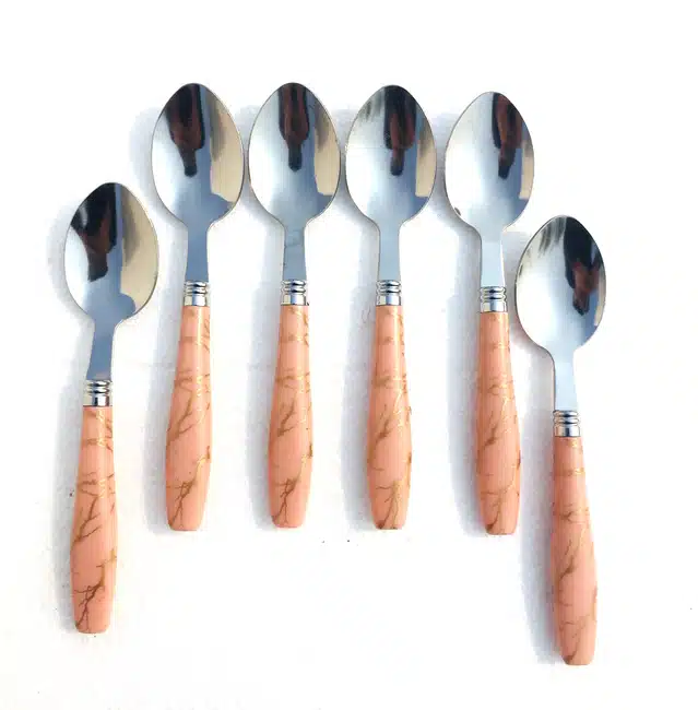 Stainless Steel Table Spoon Set (Multicolor, Pack of 6)