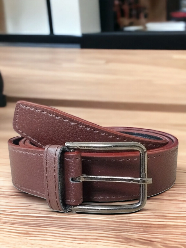 Artificial Leather Belt for Men (Brown)