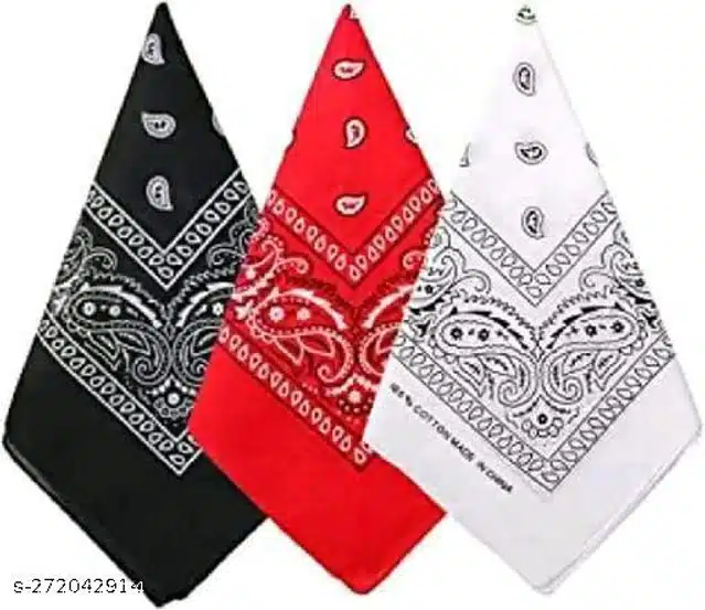 Cotton Bandana for Men & Women (Multicolor, Pack of 3)