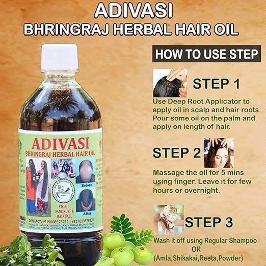 Adivasi Herbal Hair Oil 2X100 ml (Pack of 2) For Longer and stronger hair