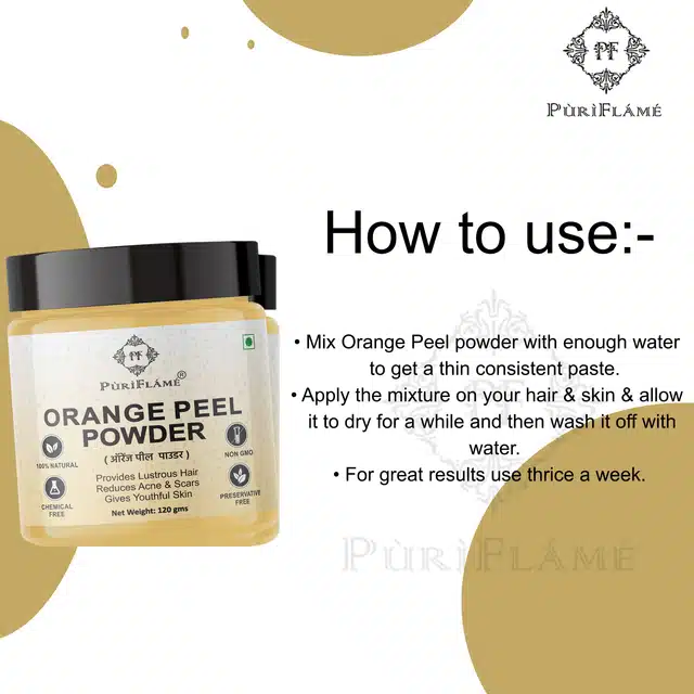 Puriflame Natural Orange Peel Powder for Skin (120 g)