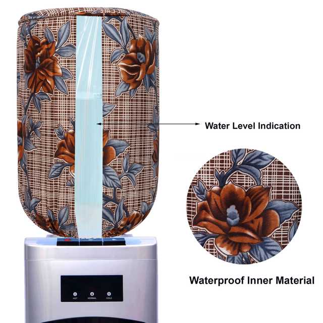 E-Retailer Polyester Water Dispenser Bottle Cover For 20 L Bottle (Brown, 17x11 Inches) (E-124)