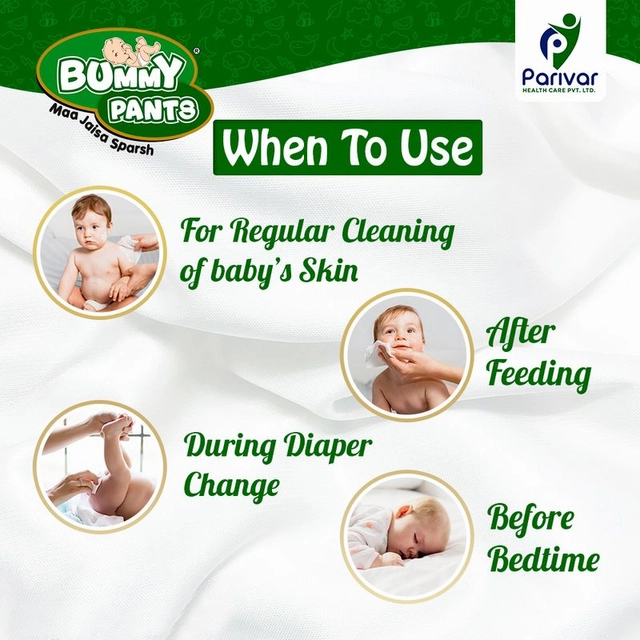 Bummy Pants Premium Fresh Baby Wipes for New Born Babies (72 Wipes)