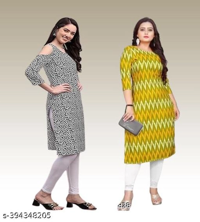 Crepe Kurtis for Women (Multicolor, S) (Pack of 2)