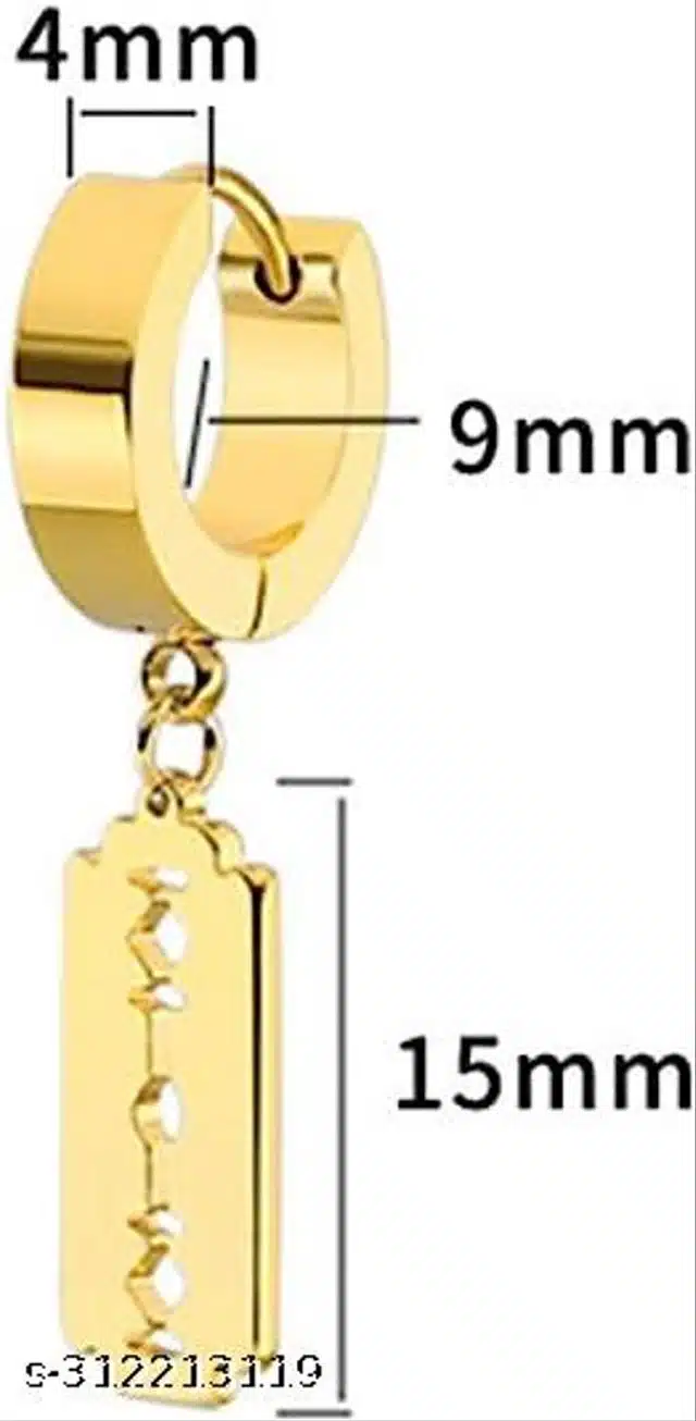 Hinged Earrings for Men (Gold, Set of 1)