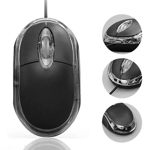 Wired USB Mini Optical Computer Mouse (Black)