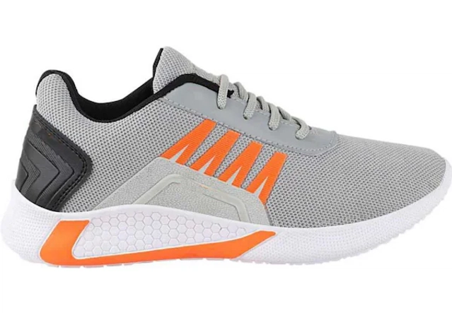 Sports Shoes For Men (Grey_Orange, 8) (Bp)