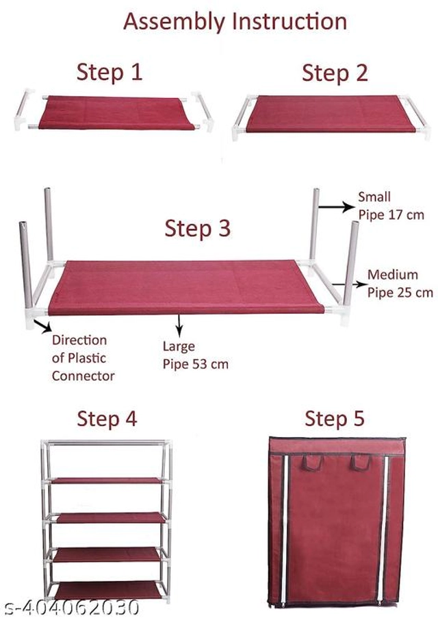 Multifunctional Shoe Rack (Maroon)