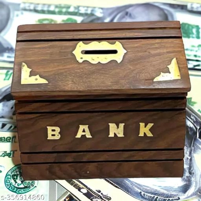 Wooden Money Bank (Brown)