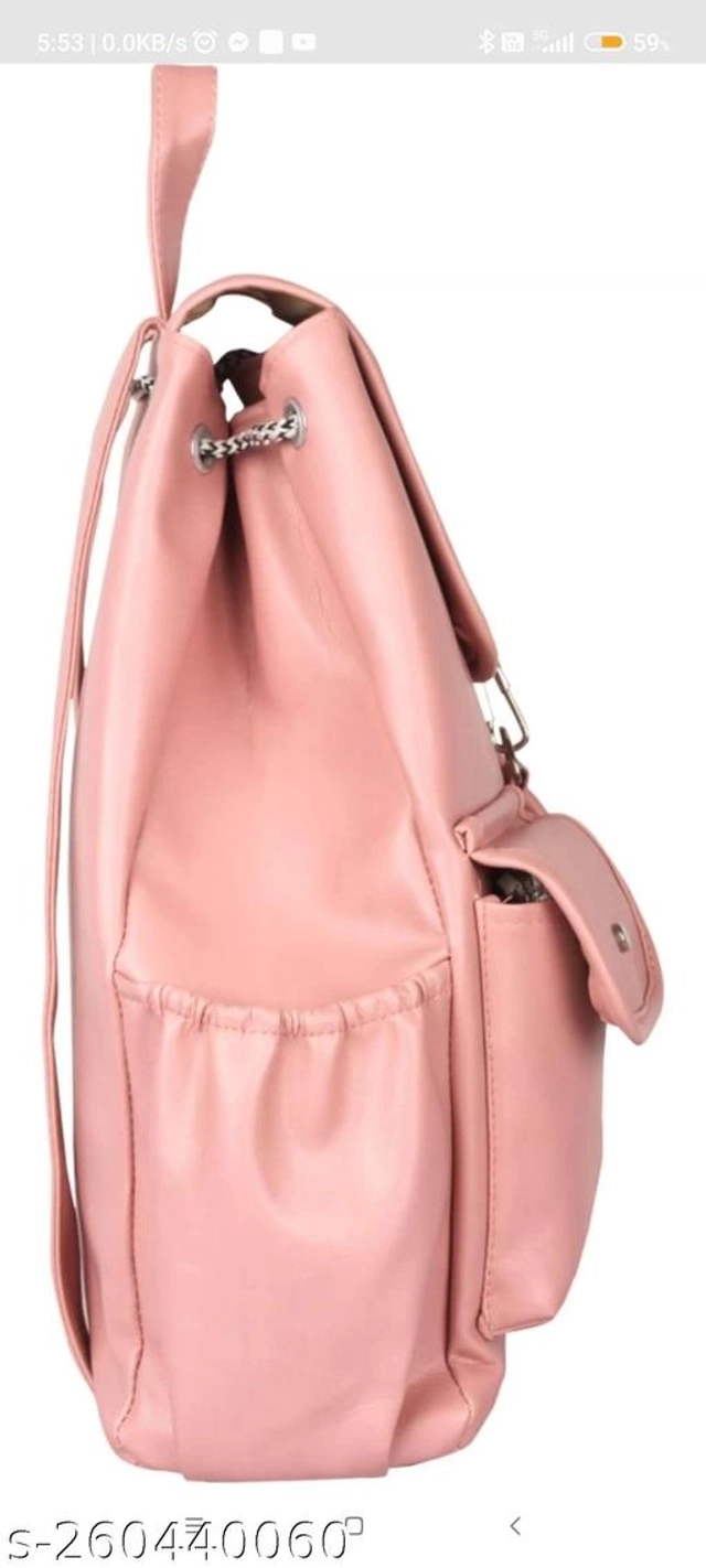 PU Backpack for Women (Pink)