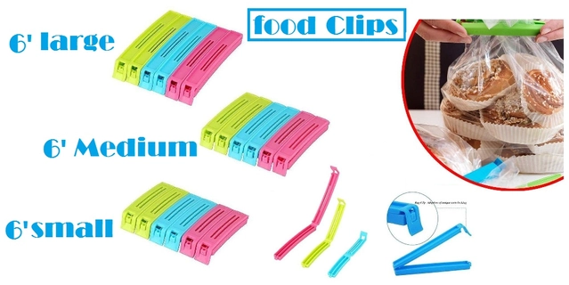 Plastic Food Bags Airtight Vaccum Sealer Clips (Multicolor, Set of 18)