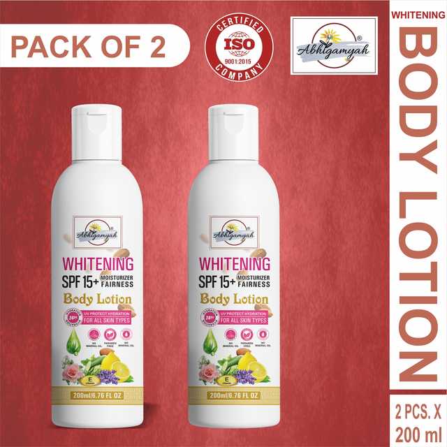Abhigamyah Whitening Body Lotion Spf15+ Skin Lighten & Brightening Cream (200 ml, Pack Of 2) (A-117)