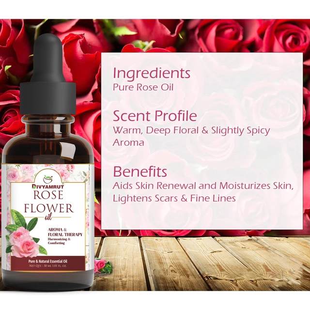 Divyamrut Rose Flower Essential Oil (30 ml)