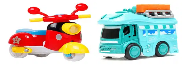 Station Wagon with Scooter Toy (Set of 2, Multicolor)