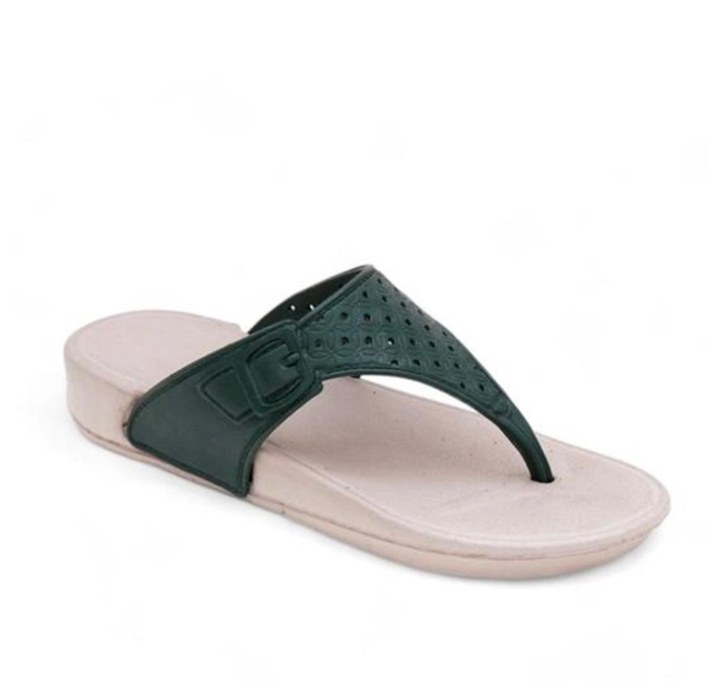 Flipflops for Women (Green & White, 4)