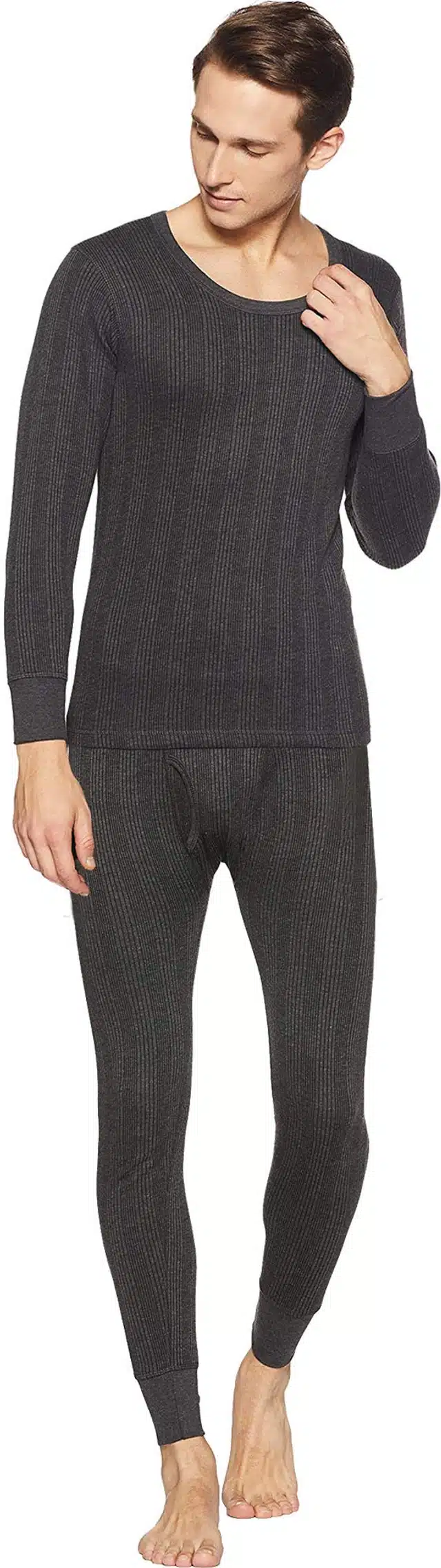 Polycotton Thermal Set for Men (Grey, S)