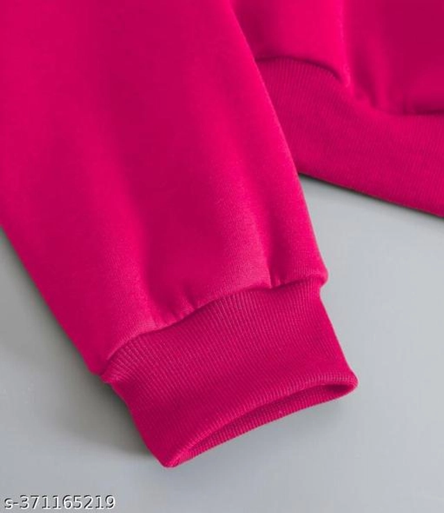 Fleece Sweatshirt for Women (White & Pink, S)