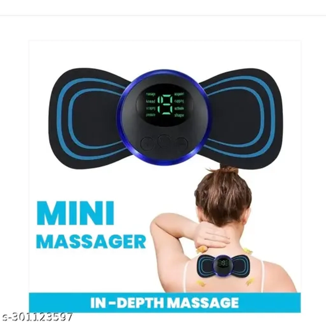 Portable Mini Electric Pulse Butterfly Neck Massager Cervical Back Muscle Pain Relief Tool Shoulder Leg Body Massage Relax Cushion