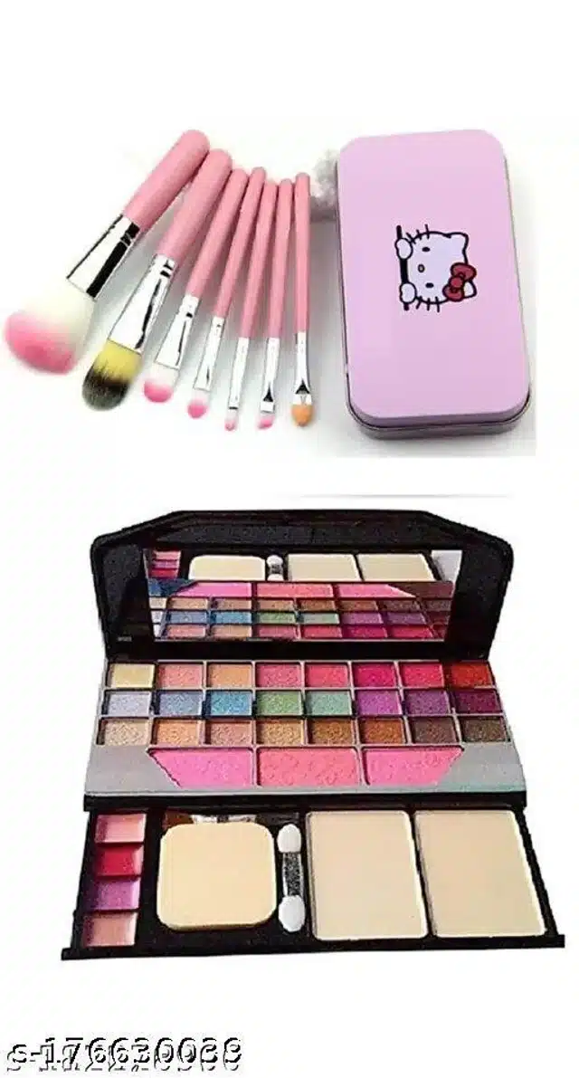 Makeup Kit with (7 Pcs) Makeup Brushes (Set of 2)