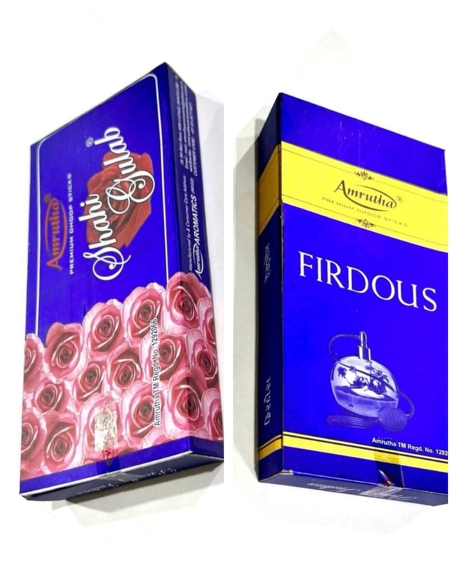 Combo of Amrutha Shahi Gulab & Firdous Premium Dhoop Sticks (Set of 2)