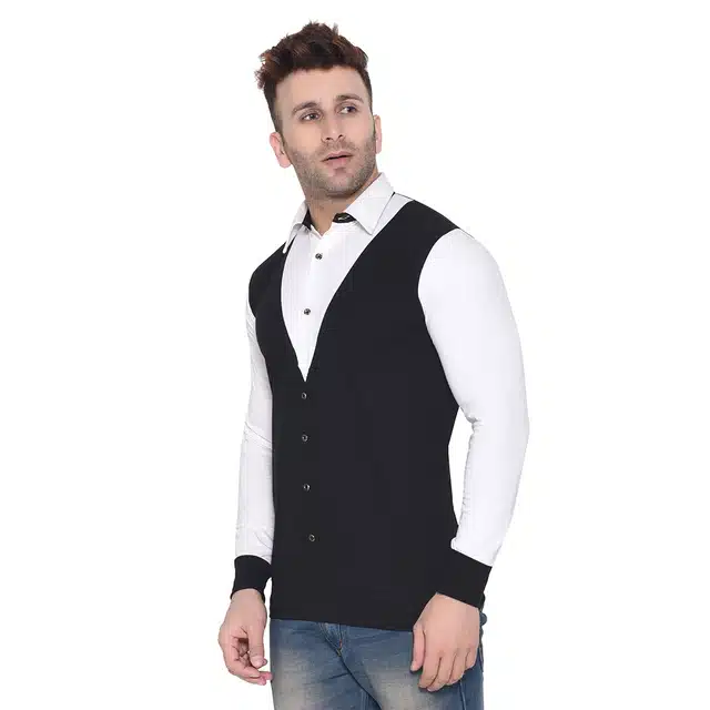 Men Solid Spread Collar Shirt (Black, XL) (RSC-274)