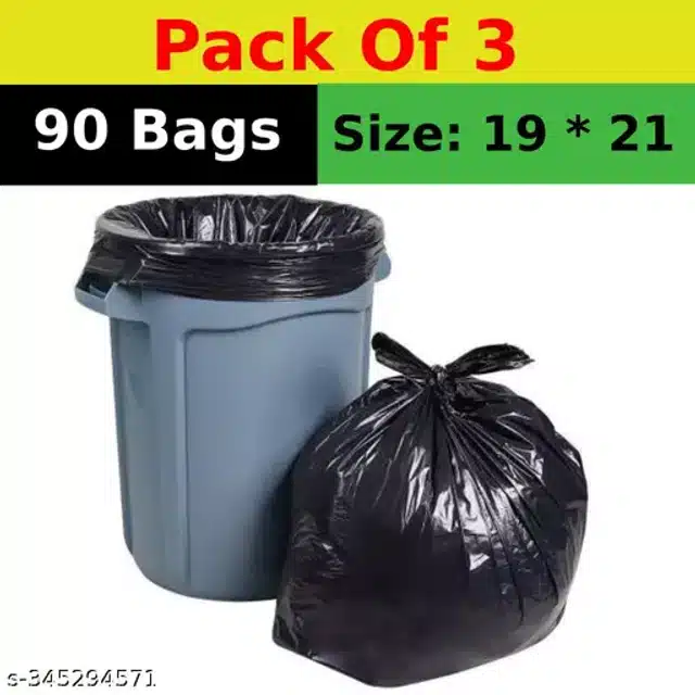 Compostable 30 Pcs Garbage Bags (Black, Set of 3)