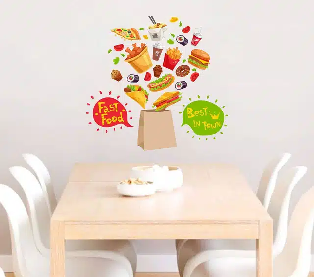 Fast Food Self Adhesive Wall Stickers