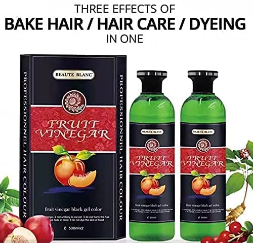 Fruit Vinegar Hair Color (Black, 500 ml) (Pack of 2)