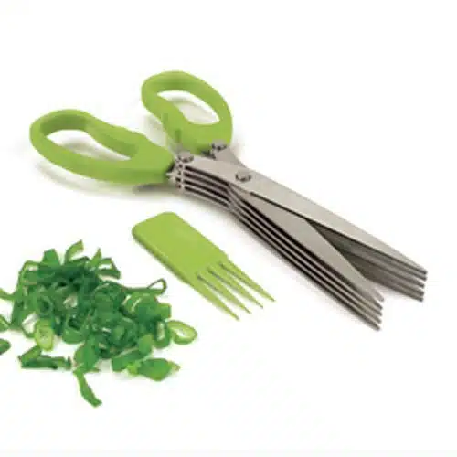 Stainless Steel 5 Layer Kitchen Scissors Vegetable Cutter With Cleaning Brush (Silver) (Sb-02)