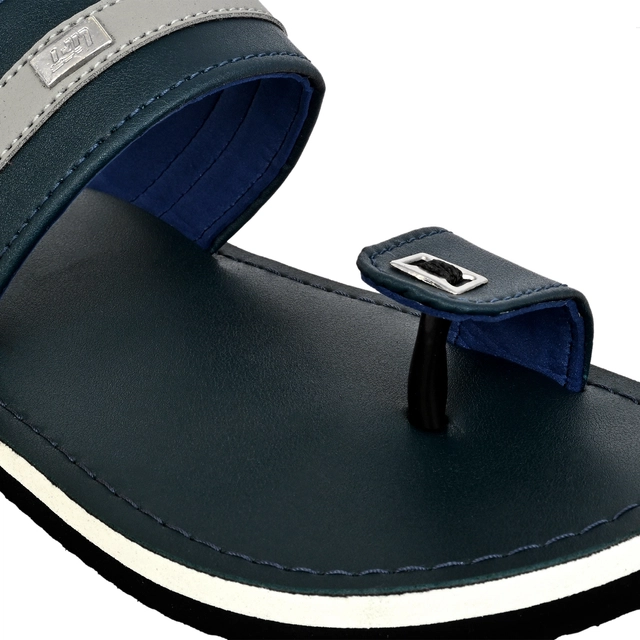 Cozy Wear Flip Flops for Men (Navy Blue, 6)