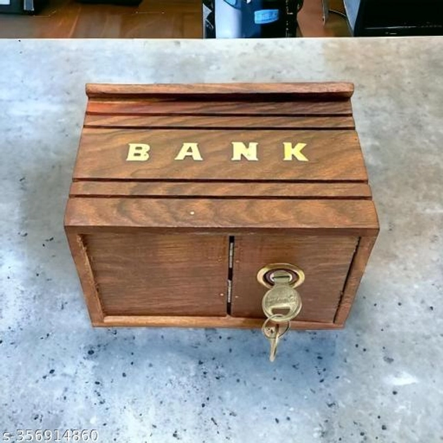 Wooden Money Bank (Brown)