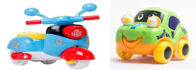 Mini Smiley Car with Scooter Toy (Set of 2, Multicolor)