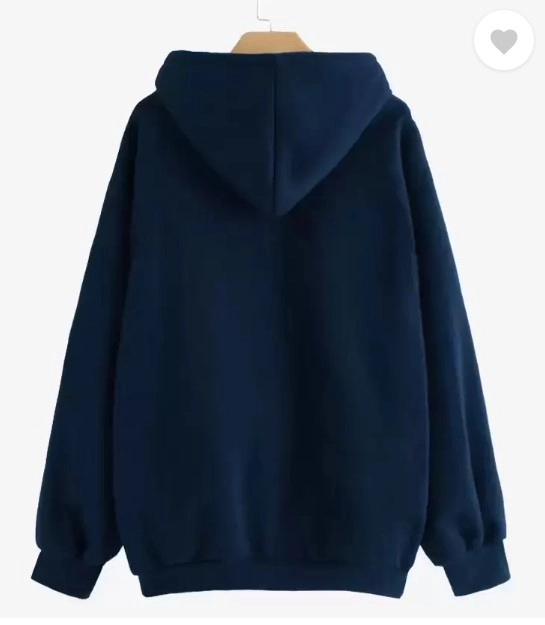 Fleece Solid Hoodie for Men (Navy Blue, S)